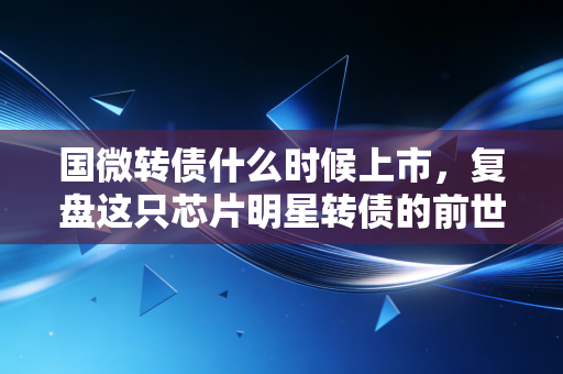 国微转债什么时候上市,复盘这只芯片明星转债的前世今生与投资启示
