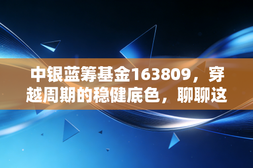 中银蓝筹基金163809,穿越周期的稳健底色,聊聊这只蓝筹基金的攻守之道