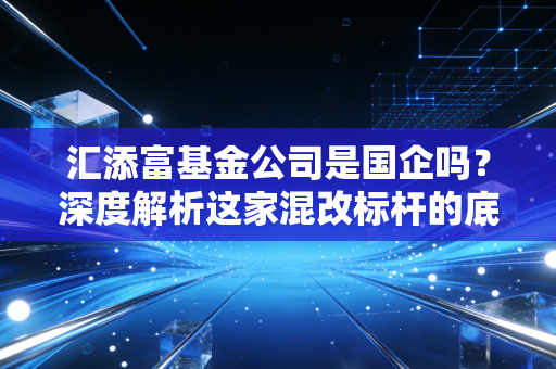 汇添富基金公司是国企吗?深度解析这家混改标杆的底色与投资逻辑