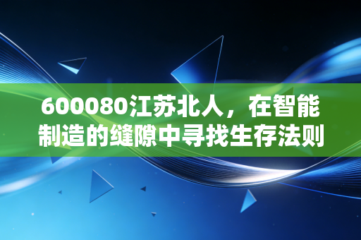 600080江苏北人,在智能制造的缝隙中寻找生存法则,这到底是金矿还是陷阱?