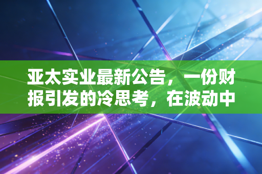 亚太实业最新公告,一份财报引发的冷思考,在波动中寻找确定性