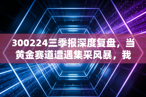 300224三季报深度复盘,当黄金赛道遭遇集采风暴,我们该如何给正海生物估值?