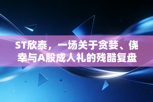 ST欣泰,一场关于贪婪、侥幸与A股成人礼的残酷复盘