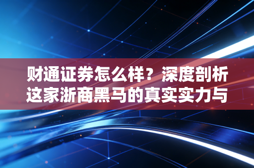 财通证券怎么样?深度剖析这家浙商黑马的真实实力与投资体验