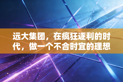 远大集团,在疯狂逐利的时代,做一个不合时宜的理想主义者