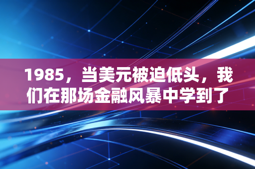 1985,当美元被迫低头,我们在那场金融风暴中学到了什么?