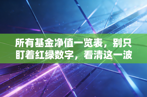 所有基金净值一览表,别只盯着红绿数字,看清这一波行情的真面目