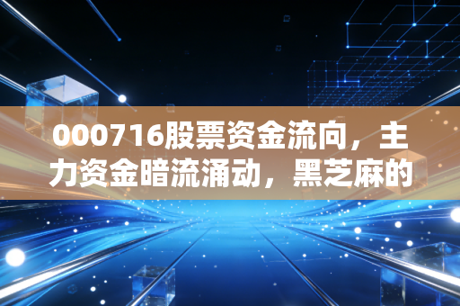 000716股票资金流向,主力资金暗流涌动,黑芝麻的跨界迷局与散户的接盘博弈