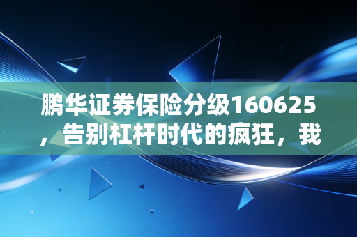 鹏华证券保险分级160625,告别杠杆时代的疯狂,我们该如何重新审视券商与保险的投资价值?
