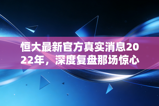 恒大最新官方真实消息2022年,深度复盘那场惊心动魄的救赎与困局,普通人该如何看懂?