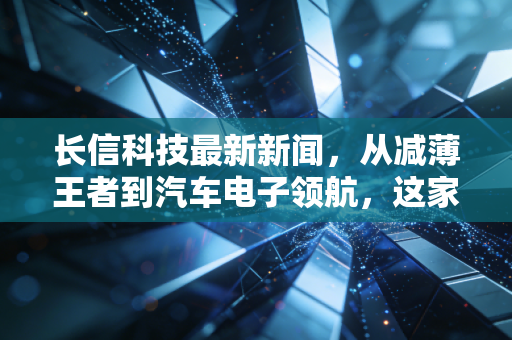 长信科技最新新闻,从减薄王者到汽车电子领航,这家隐形冠军如何穿越周期?