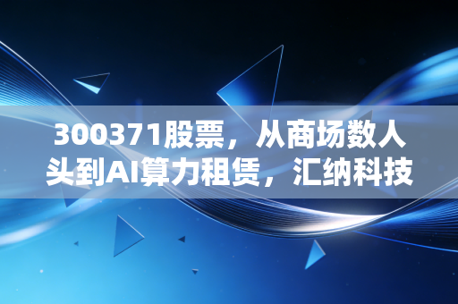 300371股票,从商场数人头到AI算力租赁,汇纳科技是风口上的猪还是真金白银?