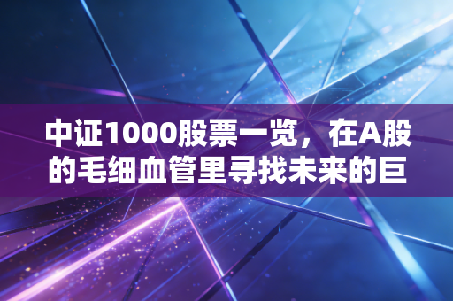 中证1000股票一览，在A股的毛细血管里寻找未来的巨人，一场关于小票的深度博弈