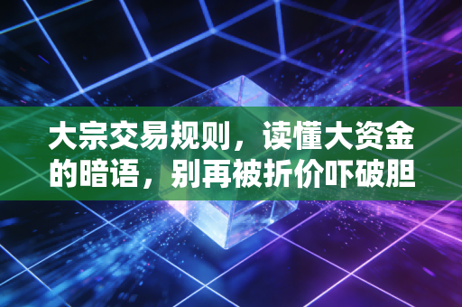 大宗交易规则,读懂大资金的暗语,别再被折价吓破胆