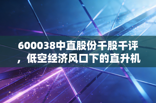 600038中直股份千股千评,低空经济风口下的直升机之王,是金子还是陷阱?