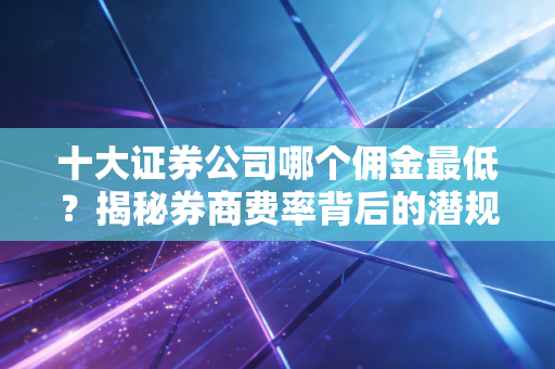 十大证券公司哪个佣金最低?揭秘券商费率背后的潜规则与省钱攻略