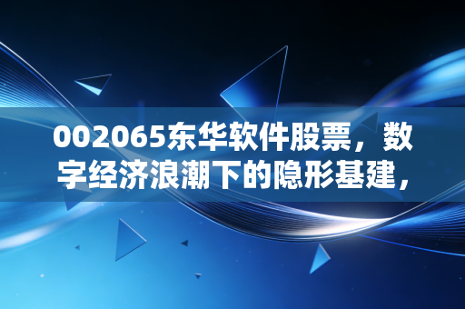 002065东华软件股票,数字经济浪潮下的隐形基建,是稳健之选还是价值陷阱?