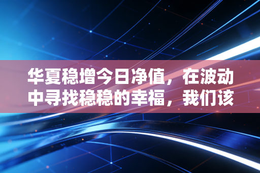 华夏稳增今日净值,在波动中寻找稳稳的幸福,我们该如何面对这一串数字?