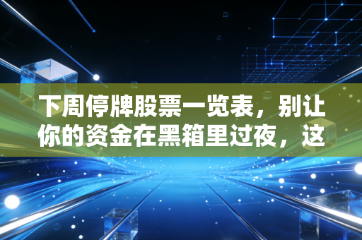 下周停牌股票一览表,别让你的资金在黑箱里过夜,这份避坑与淘金指南请收好