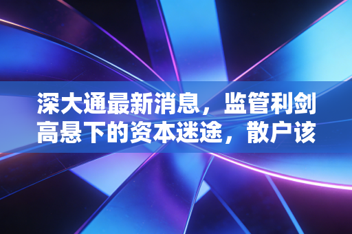 深大通最新消息,监管利剑高悬下的资本迷途,散户该如何避开这种地雷股?