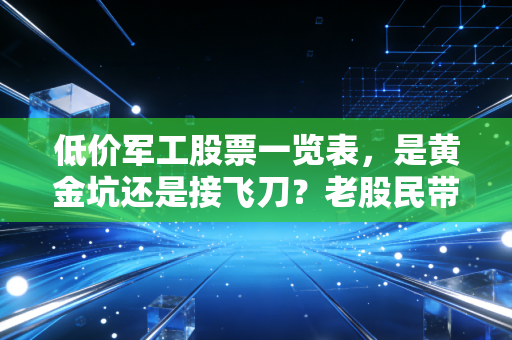 低价军工股票一览表,是黄金坑还是接飞刀?老股民带你深度复盘
