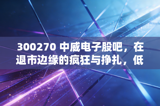 300270 中威电子股吧,在退市边缘的疯狂与挣扎,低价股真的是散户的避风港吗?