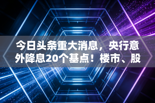 今日头条重大消息,央行意外降息20个基点!楼市、股市、你的钱包将迎来什么巨变?