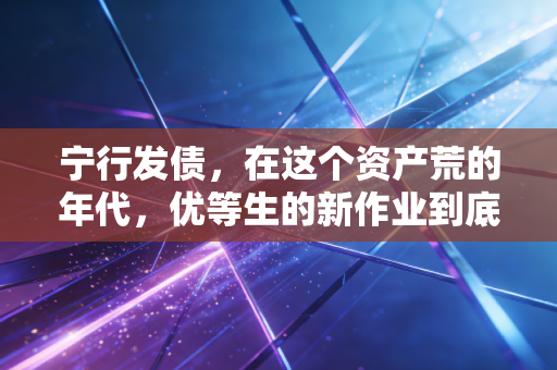 宁行发债,在这个资产荒的年代,优等生的新作业到底该怎么抄?