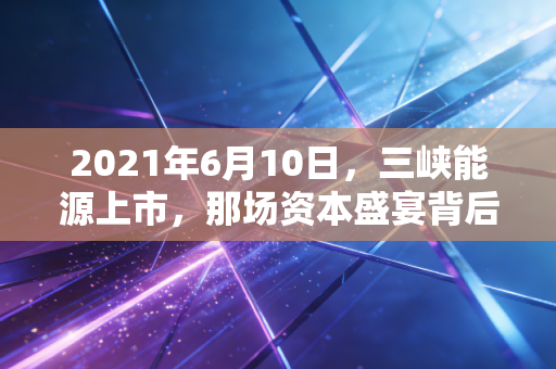2021年6月10日,三峡能源上市,那场资本盛宴背后的绿电野心与投资冷思考