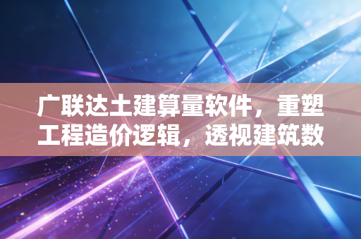 广联达土建算量软件,重塑工程造价逻辑,透视建筑数字化的千亿蓝海