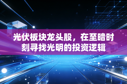 光伏板块龙头股,在至暗时刻寻找光明的投资逻辑