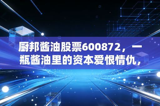 厨邦酱油股票600872,一瓶酱油里的资本爱恨情仇,这口锅还要背多久?