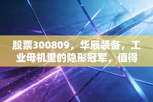 股票300809,华辰装备,工业母机里的隐形冠军,值得你长线拥有吗?