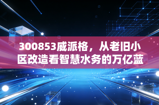 300853威派格，从老旧小区改造看智慧水务的万亿蓝海，这只票值得拿吗？