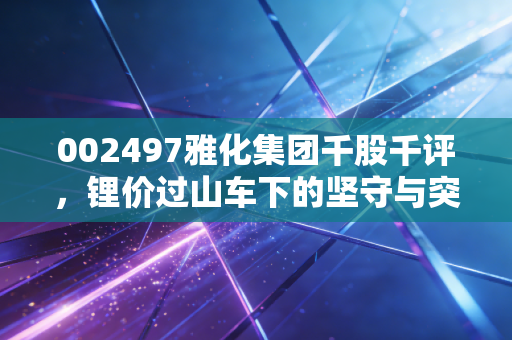 002497雅化集团千股千评,锂价过山车下的坚守与突围,是黄金坑还是无尽深渊?