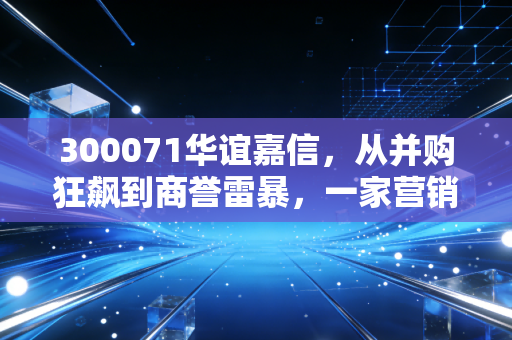 300071华谊嘉信，从并购狂飙到商誉雷暴，一家营销巨头的沉浮启示录