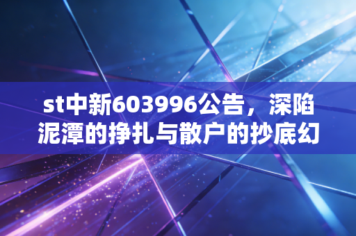 st中新603996公告,深陷泥潭的挣扎与散户的抄底幻觉——一场关于生存与博弈的深度复盘