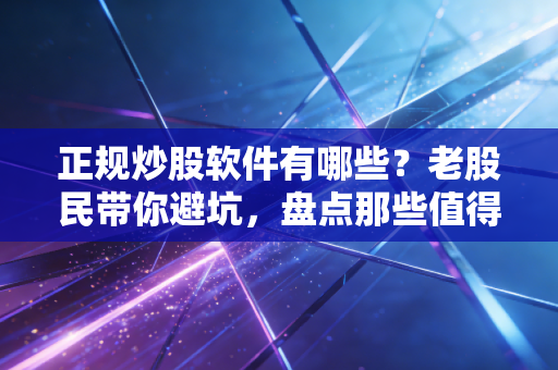 正规炒股软件有哪些？老股民带你避坑，盘点那些值得信赖的交易神器