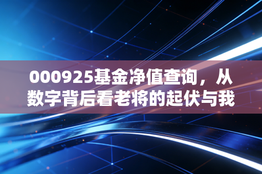 000925基金净值查询,从数字背后看老将的起伏与我们的投资心态
