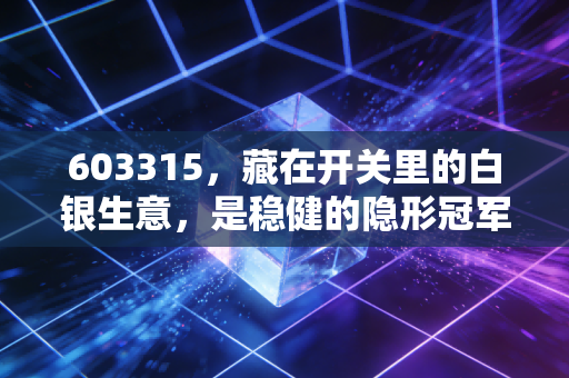 603315,藏在开关里的白银生意,是稳健的隐形冠军还是被低估的苦力?