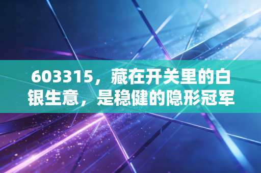 603315,藏在开关里的白银生意,是稳健的隐形冠军还是被低估的苦力?