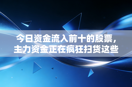 今日资金流入前十的股票,主力资金正在疯狂扫货这些方向,你跟不跟?