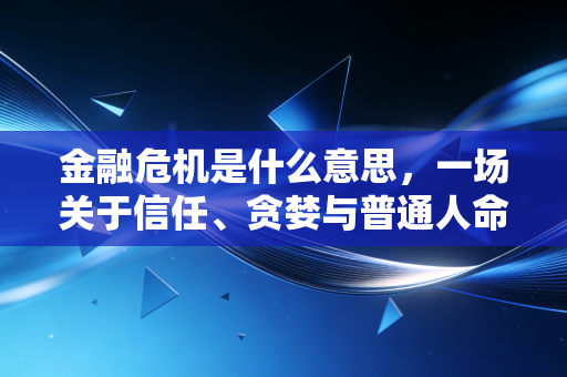 金融危机是什么意思,一场关于信任、贪婪与普通人命运的深度博弈