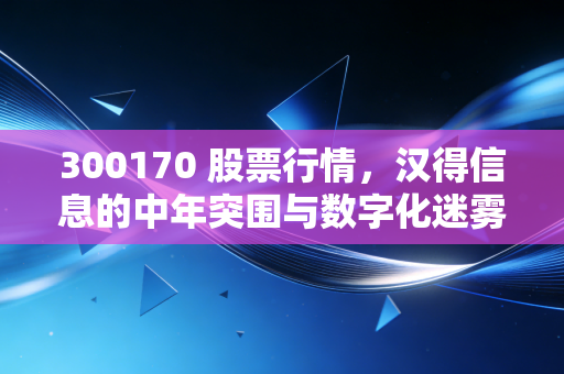 300170 股票行情,汉得信息的中年突围与数字化迷雾,这只股到底值不值得拿?