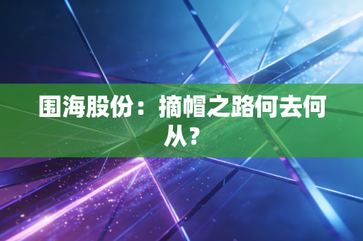 围海股份:摘帽之路何去何从?