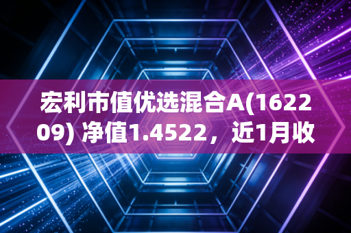 宏利市值优选混合A(162209) 净值1.4522，近1月收益率15.20%，近1年收益率21.57%