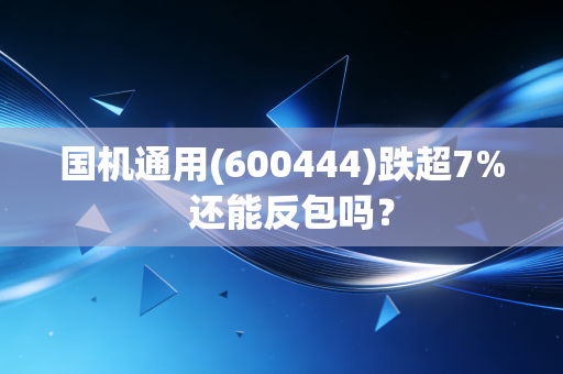 国机通用(600444)跌超7%  还能反包吗？