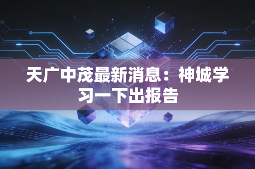 天广中茂最新消息：神城学习一下出报告