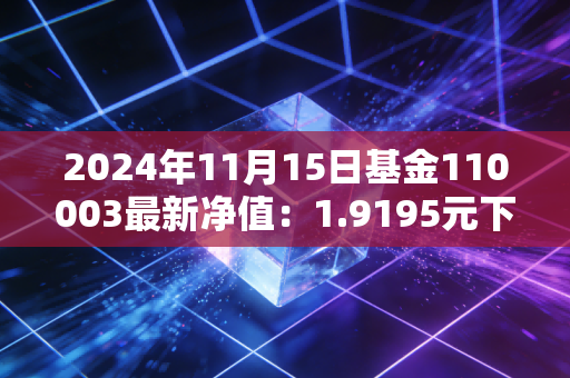 2024年11月15日基金110003最新净值：1.9195元下跌-1.11%
