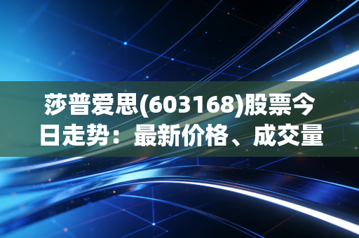 莎普爱思(603168)股票今日走势：最新价格、成交量与市场动态